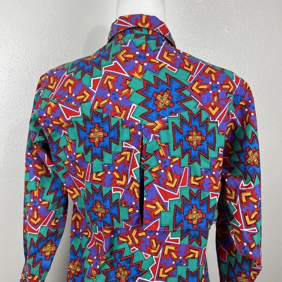 Vintage Frontier Series Button Down Shirt Women Medium Western Graphic Casual - Picture 12 of 13